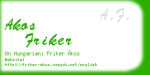 akos friker business card