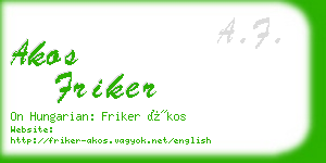 akos friker business card